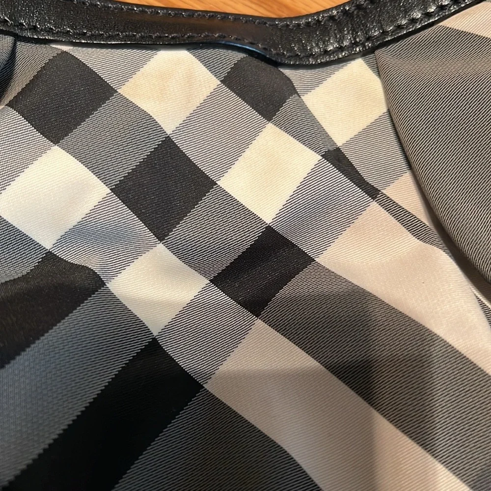 BURBERRY Beat Check Nylon Studded Hobo Bag